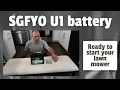 SGFYO U1 battery starts lawn mowers and more easily