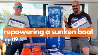 RE-POWERING A SUNKEN BOAT//Checking Wiring & Making Tough Decisions-Episode 119