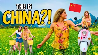 中国の花畑を自転車で巡る