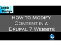 How To Modify Content in a Drupal 7 Website