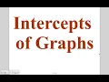 Algebra Lesson 3-4 Intercepts of Graphs