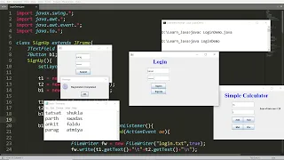 Java GUI Login with Signup Signin Store and match Username Password in file - PRACTICAL DEMO