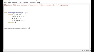 Python Add two positive integers without using the operator