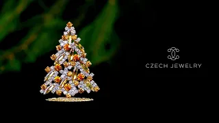 Magical Christmas Tree Yellow LUXURY CZECH JEWELRY