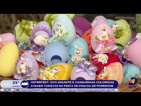 Osterfest: ovo gigante e casquinhas coloridas atraem turistas na festa de páscoa de Pomerode