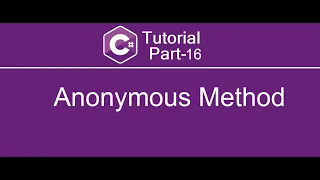 Anonymous Method in C C Tutorial Part - 16