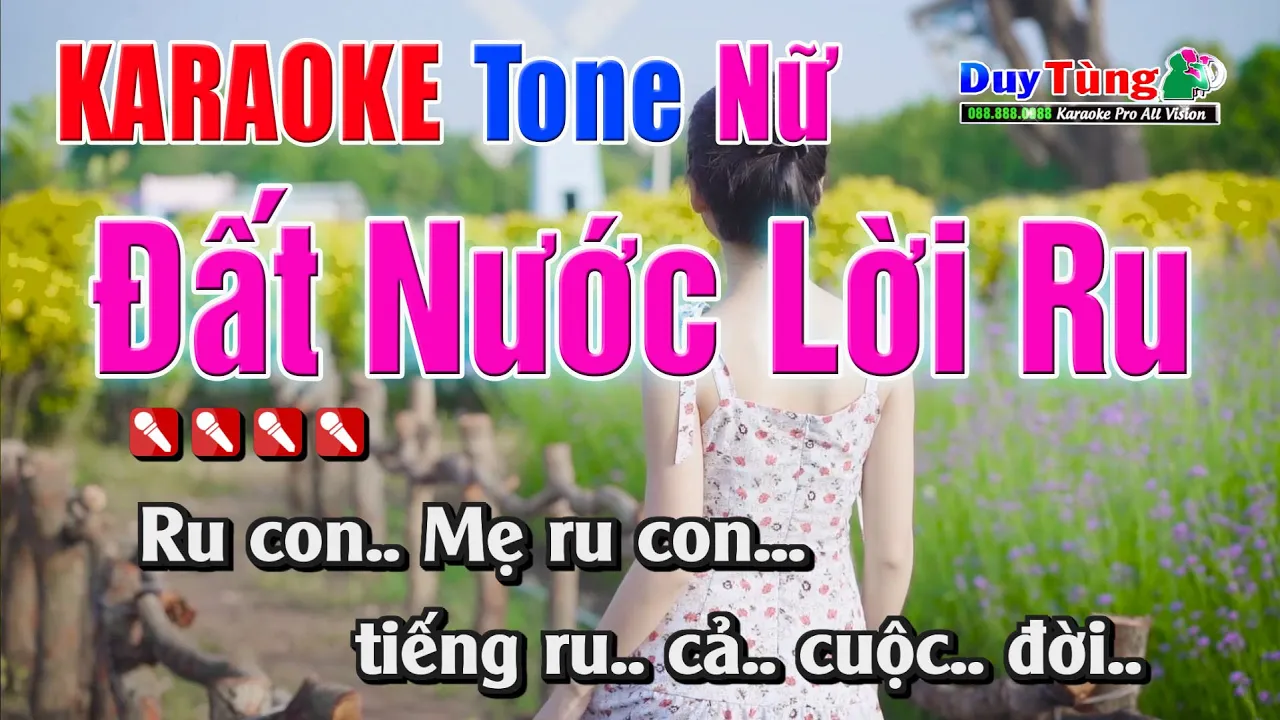 Karaoke || Đất Nước Lời Ru - Tone Nữ || Nhạc Sống Duy Tùng