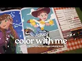 ASMR color with me Jessie Disney color by numbers book using Guangna Languo acrylic markers