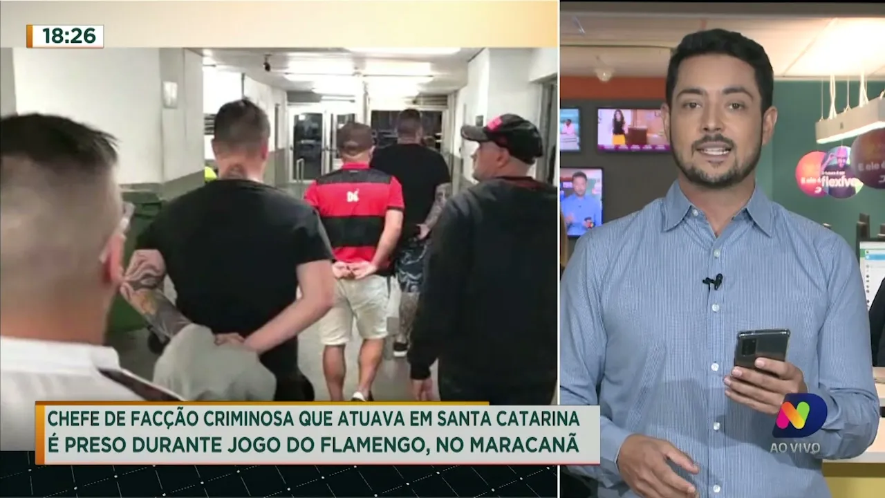 Chefe de facção criminosa de SC é preso durante jogo do Flamengo no Rio de Janeiro