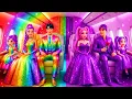 Lagu K-Pop Demon Hunters Rainbow Family VS Amethyst Family In Mythic Airplane! | KPOP Demon Hunters