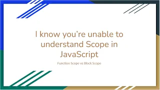 Function Scope vs Block Scope JavaScript made easy