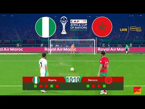 Video Thumbnail: NIGERIA vs MAROC DEMI-FINALE | Séance de tirs au but CAN 2025 | eFootball PES