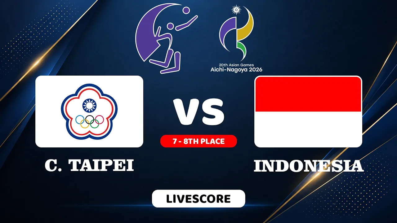 🔴 LIVE | CHINESE TAIPEI vs INDONESIA - [5 - 6th] AG 2026 Women's Volleyball | Livescore Volleyball