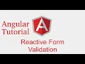 Angular forms tutorial Reactive forms validation