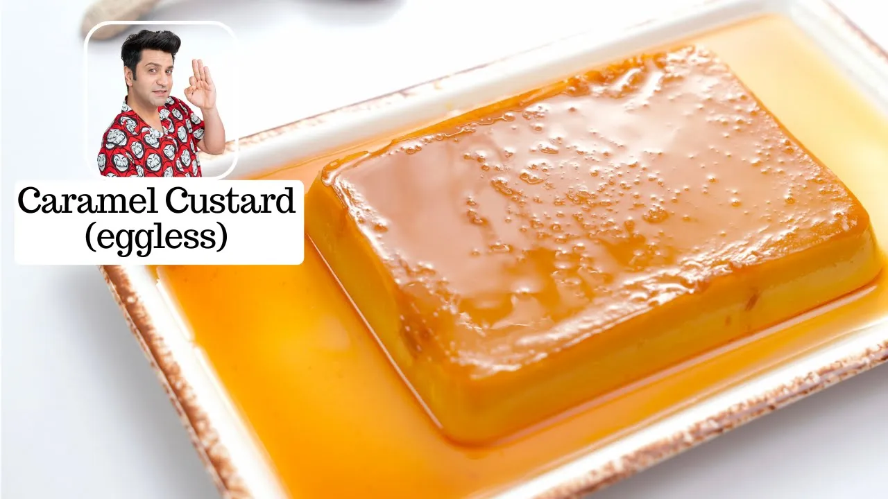 Eggless Caramel Pudding- ONLY 4 Ingredients   No Condensed Milk   NO Oven   Caramel Custard Recipe