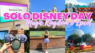 DISNEY VLOG Solo Magic Kingdom Day Epcot Night with a Friend