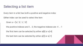Python negative subscripts