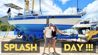⛵️after 9490 HOURS IN THE BOATYARD… | SPLASH DAY! | Hallberg Rassy 352