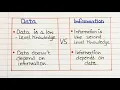 What is the difference between data and information with example
