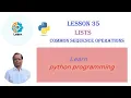 common sequence operations lists python programming for beginners