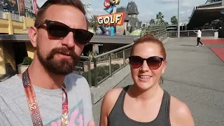 We Played Mini Golf At Universal CityWalk s Hollywood Drive In Golf Sci-Fi Alien Invasion Side