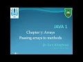 JAVA Passing arrays to methods - Part1 In Arabic