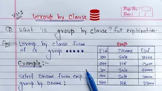 group by clause in sql Oracle Database