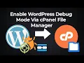 How to Enable WordPress Debug Mode via cPanel File Manager
