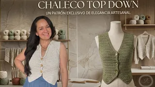 Chaleco tejido a crochet￼: un solo hilo” top Down” explicado para todas las tallas ￼￼