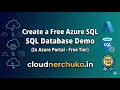 Create a Free Azure SQL Database in Azure Portal Demo Cloud Nerchuko