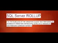SQL Server ROLLUP SQL Server Development What is ROLLUP in SQL Server