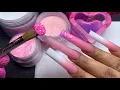 WATCH ME WORK WITH NON DOMINANT HAND PINK ACRYLIC NAILS WITH ANIMAL PRINT