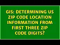 GIS Determining US zip code location information from first three zip code digits