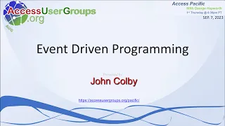 AP Event Driven Programming Part I With John Colby