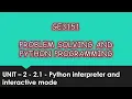 Python interpreter - interactive mode