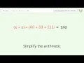 Solve x 53 x 53 111 180 Linear Equation Solution Tiger Algebra