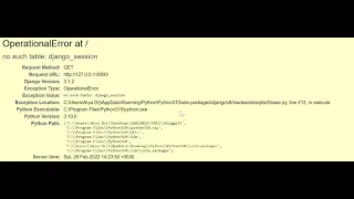 OperationalError at no such table django - session Django Error Aryadrj IT