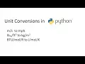 Python Unit Conversions with pint