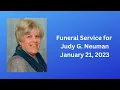 Funeral Service for Judy Neumann January 21 2023