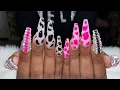 Acrylic Nails Tutorial Coffin Cow Print Nails Acrylic Nails