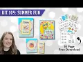Free Summer Fun Cardmaking Kit with Printable Sentiments Digital Paper Ephemera Download ECK 109