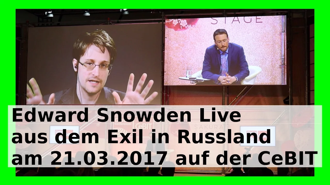 Edward Snowden live Interview auf der CeBIT 2017 am 21. März - Whistleblower WLBI