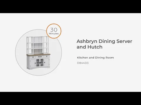 Ashbryn - White / Natural - Dining Server And Hutch