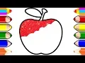 Fresh Fruits Drawing And Coloring Pages For Kids How to Draw Apple Apple Coloring Pages