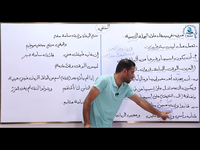 ⁣مادة اللغة العربية للصف السادس الاعدادي:النفي - لات