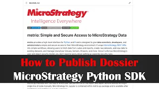 How to publish dossier with MicroStrategy Python SDK mstrio-py