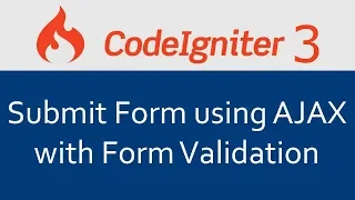 Submit Form using AJAX in CodeIgniter 3 with Form Validation - Hindi
