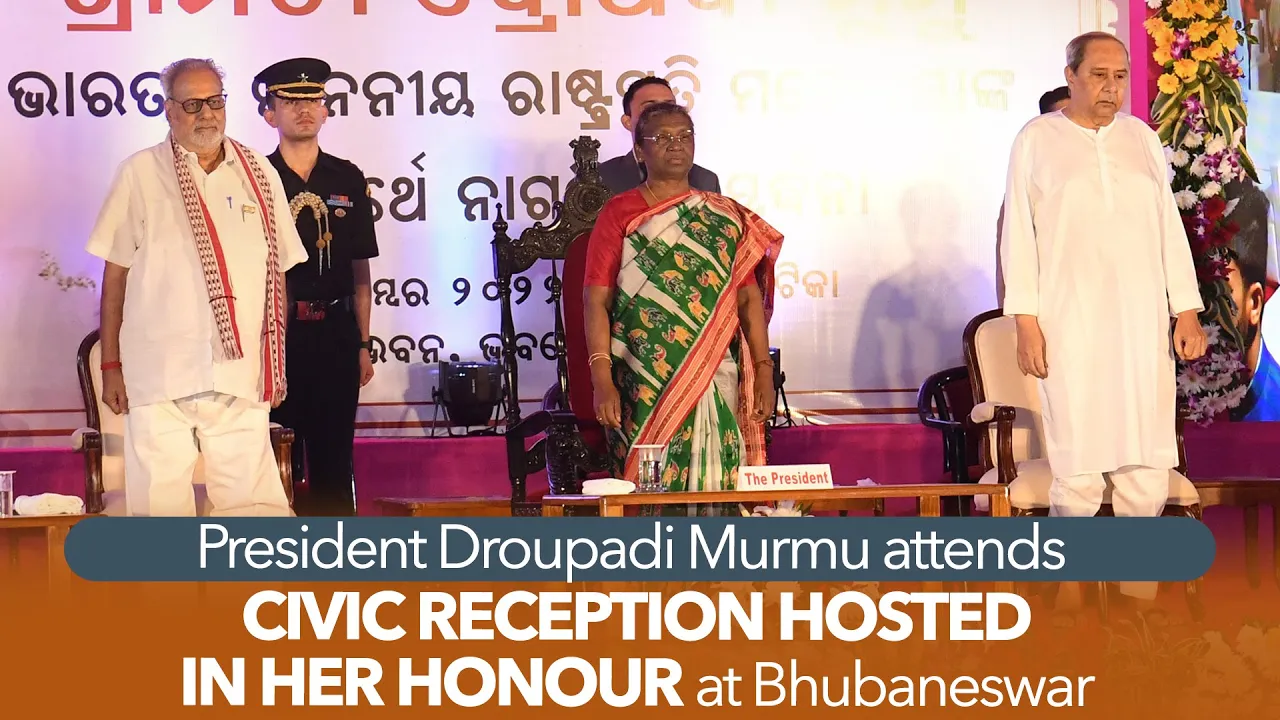 President Droupadi Murmu attends a civic reception hosted in her honour at Bhubaneswar