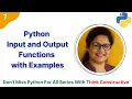 Python Input and Output Functions with Examples L - 7