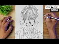 EASY Lord Ganesha Drawing Step By Step Tutorial Ganpati Pencil Drawing AjArts03
